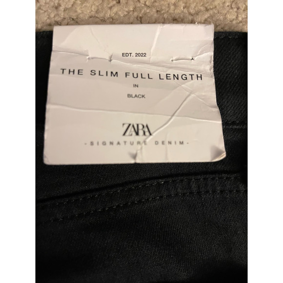 NWT Zara Signature Slim Fit / Full Length / High Rise Jeans in Black Size 0 - Picture 12 of 12